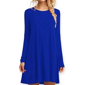 Express Royal Blue Long Sleeve Dress